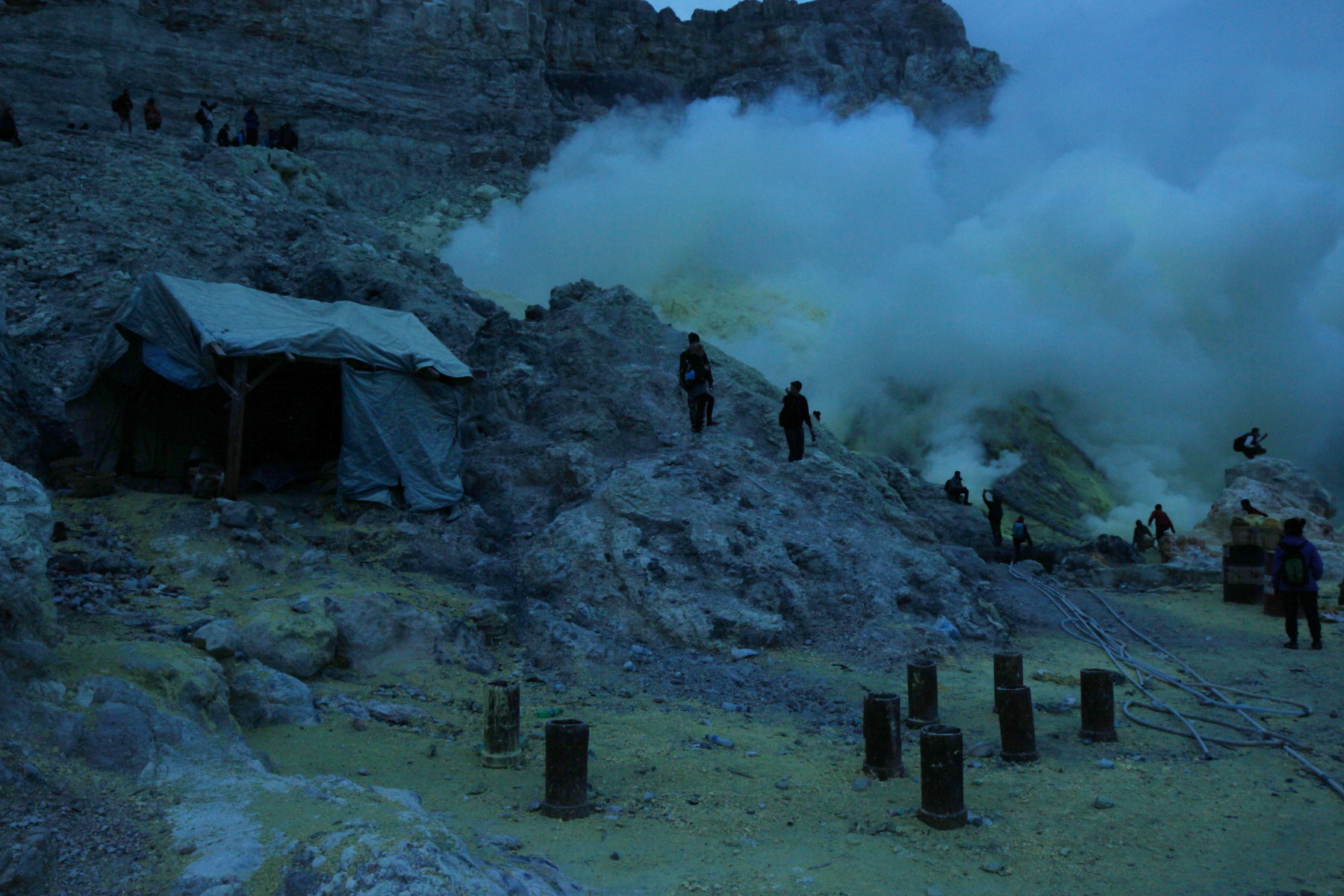 Ijen sulfur extraction place