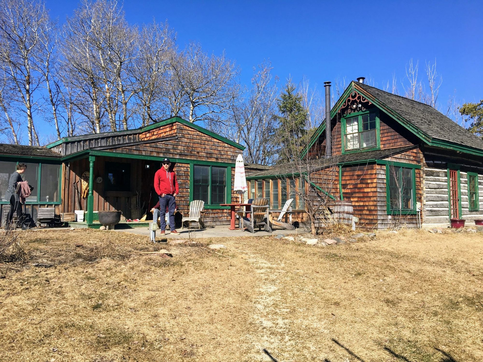 rustic cabin in the spring