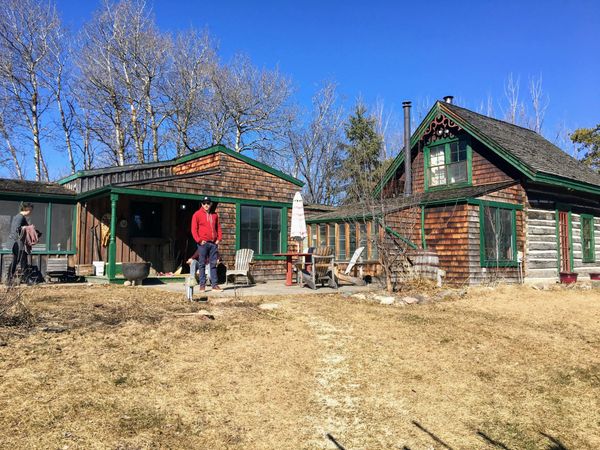 rustic cabin in the spring