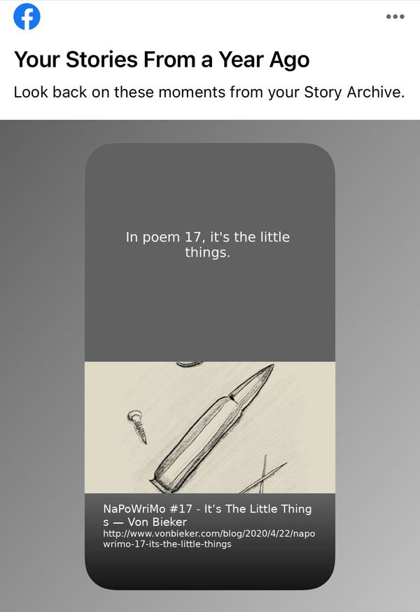 A Facebook story reminder