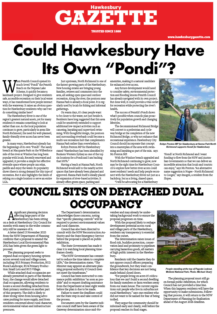 Hawkesbury Gazette — January 2026
