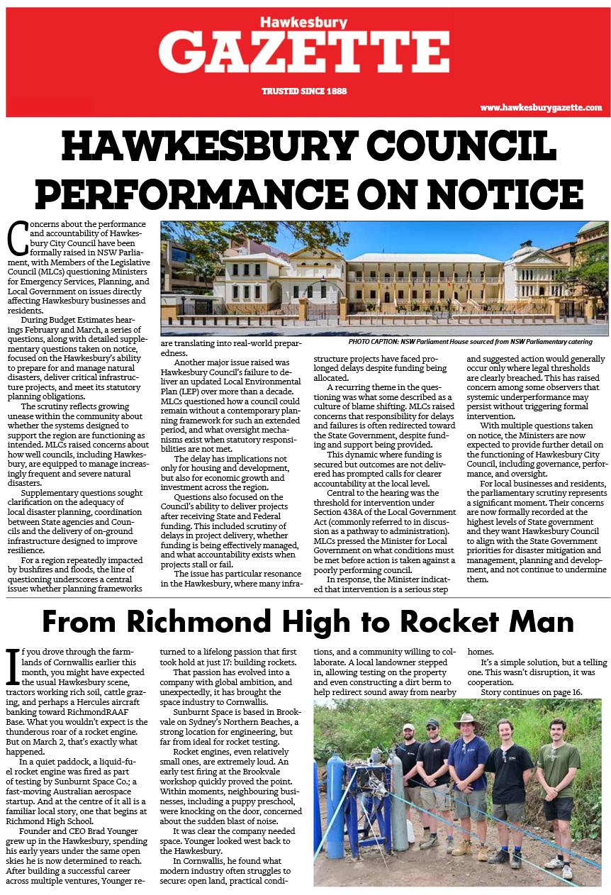 Hawkesbury Gazette — March 2026