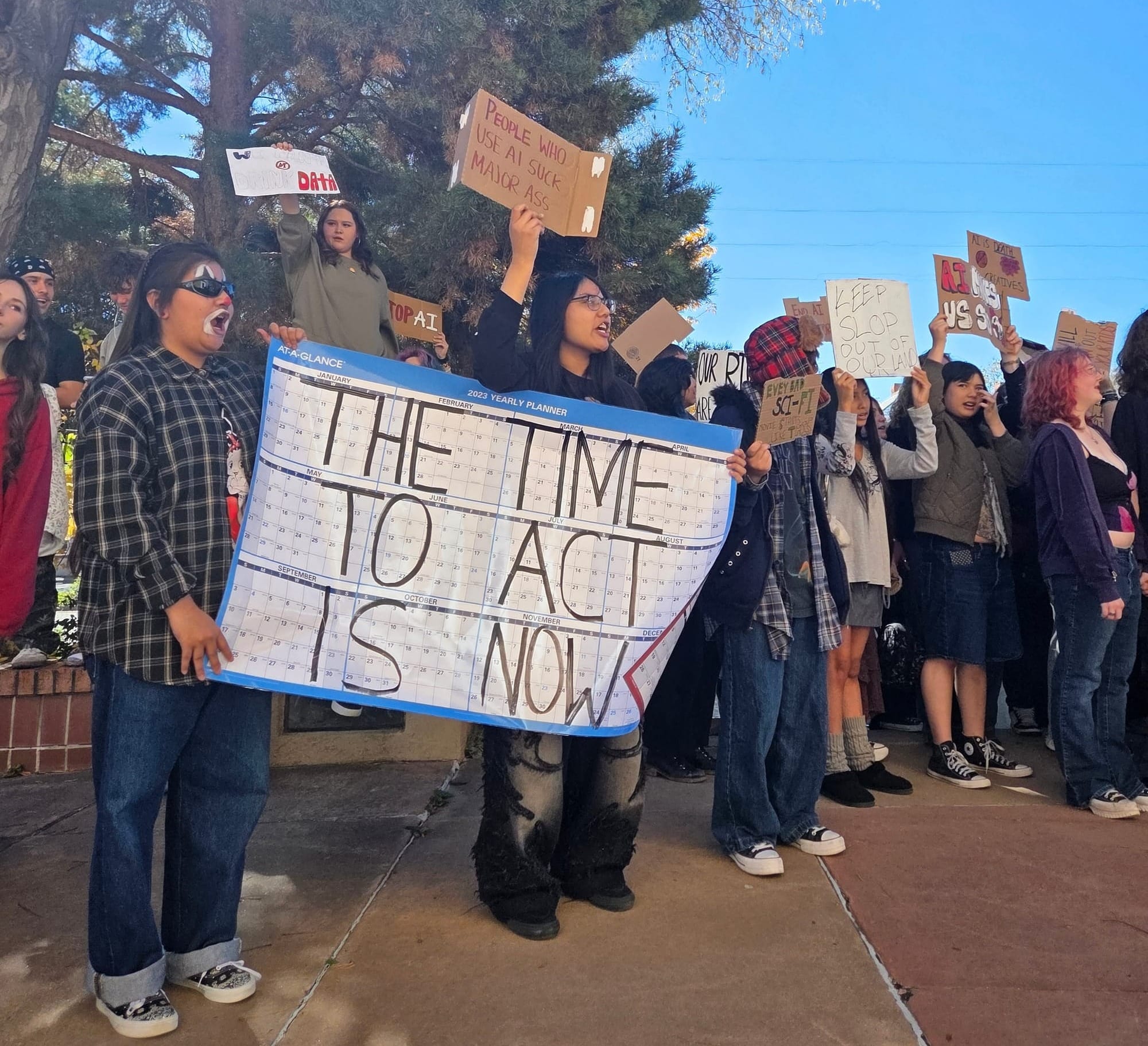 New Mexico students walk out to 'pull the plug' on AI data center