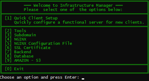 Painel de Controle da Infraestrutura