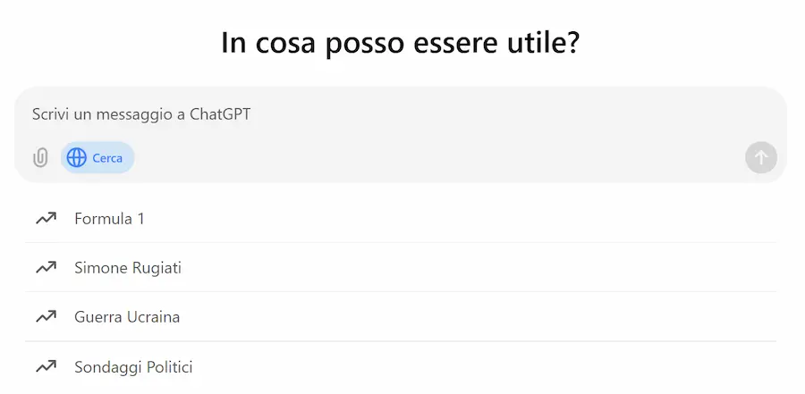 La ricerca su ChatGPT