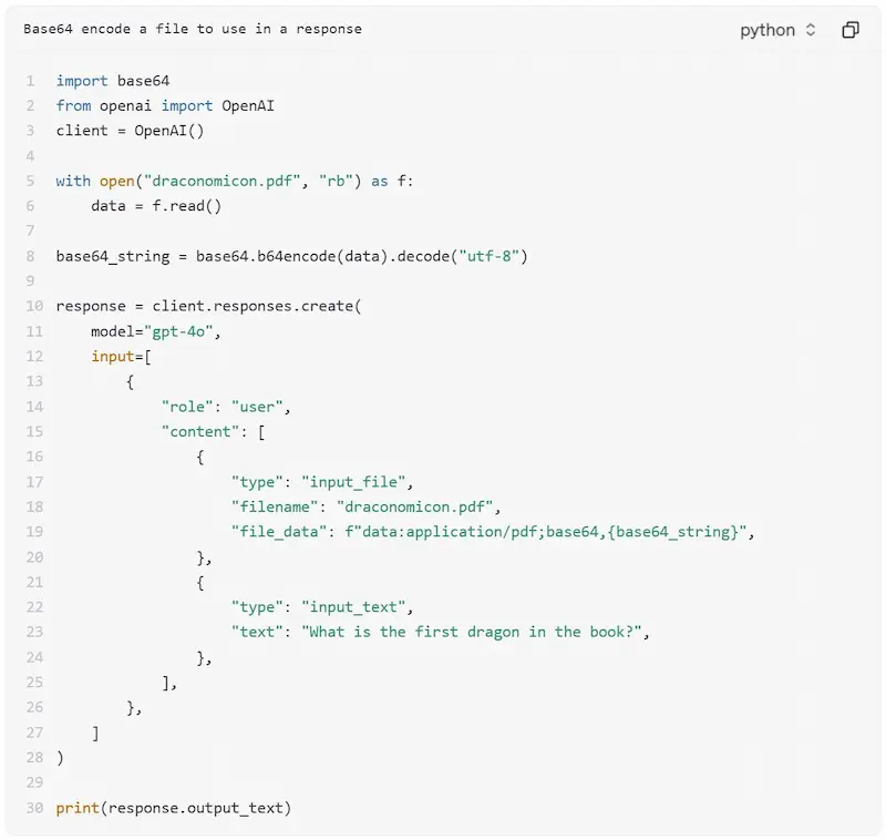 Un esempio della gestione dei PDF usando le API di OpenAI