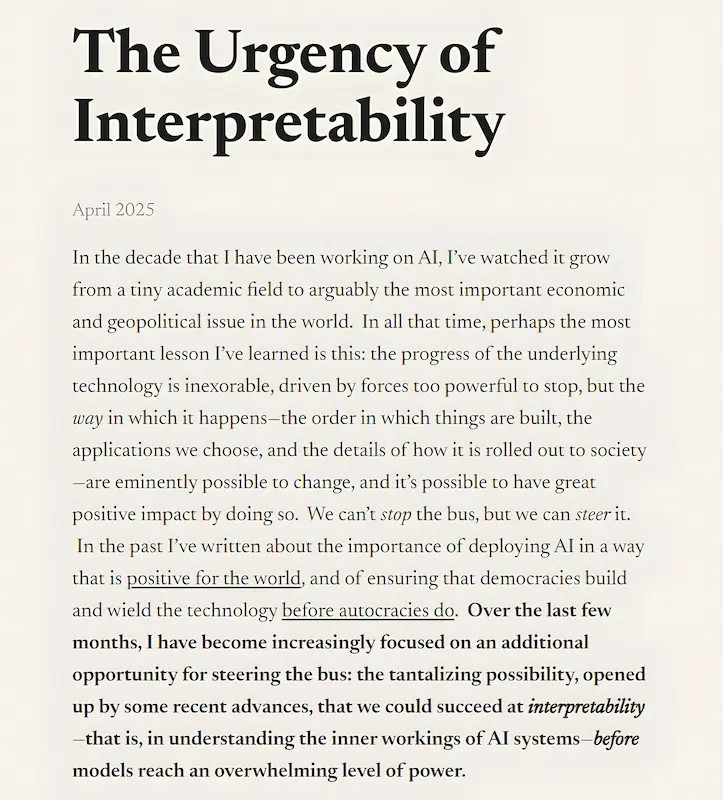 La spiegabilità dei modelli di AI - Dario Amodei