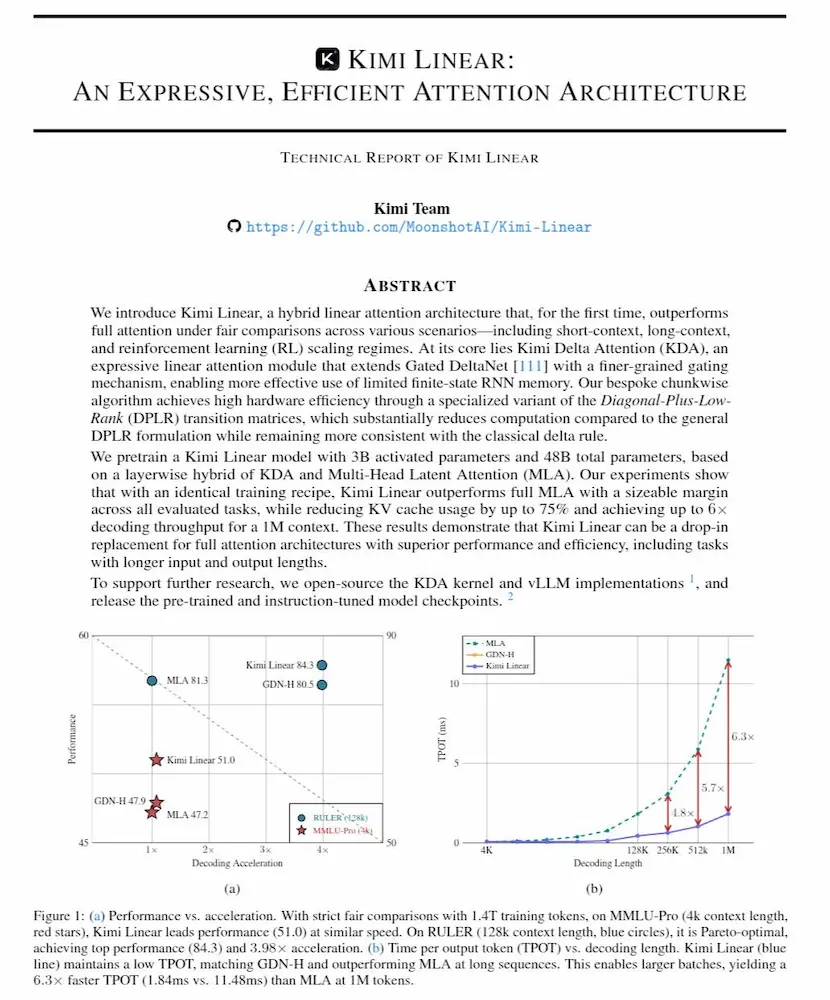 Kimi Linear: meno full attention, più efficienza senza perdere qualità (paper)
