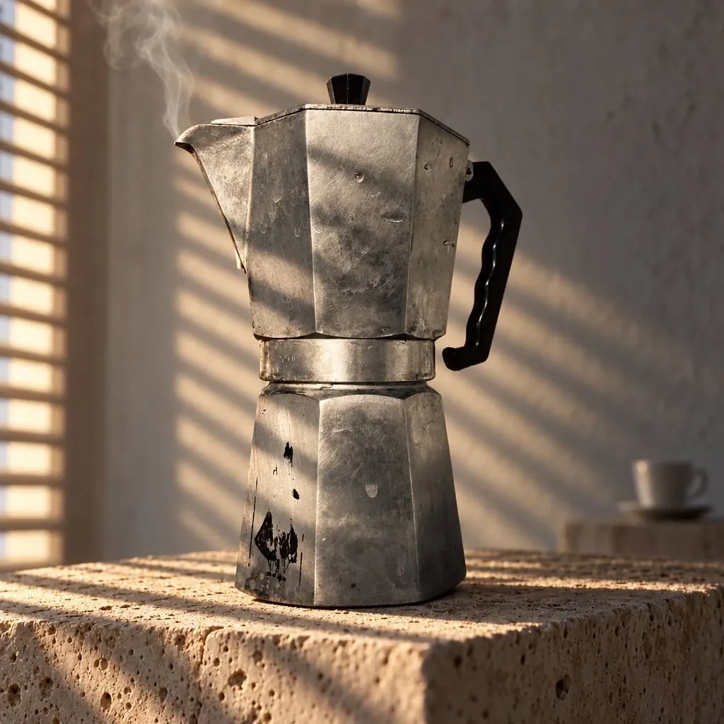 Moka usurata ricollocata in una nuova scena mantenendo i segni del materiale