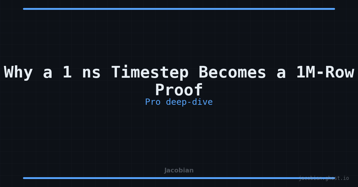 Why a 1 ns Timestep Becomes a 1M-Row Proof