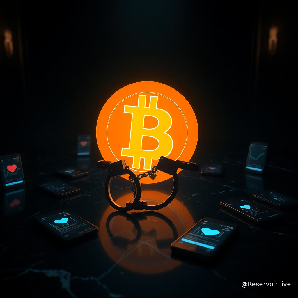 Illustration de la saisie de 25 millions de dollars en cryptomonnaies par le DOJ américain contre les escroqueries romantiques et fraudes à l'investissement