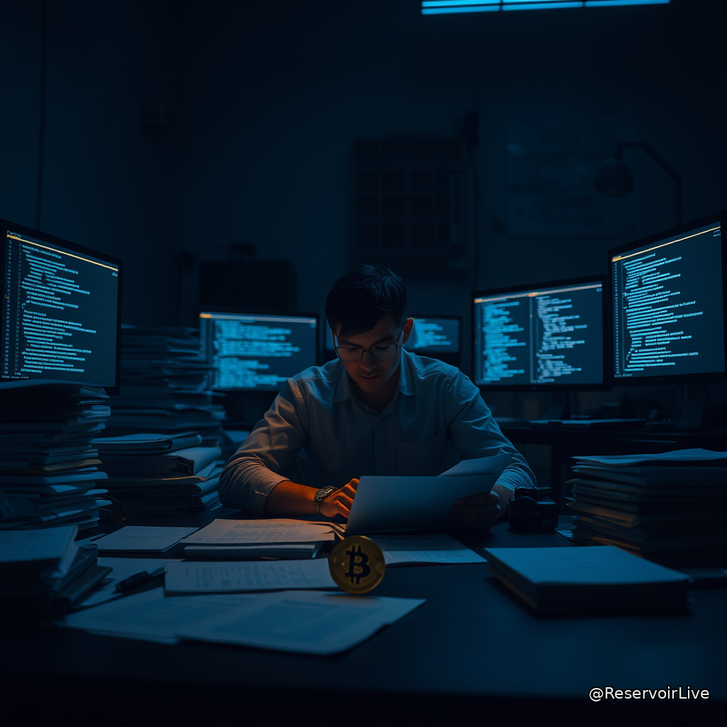 Portrait de Luke Dashjr avec logo Bitcoin en arrière-plan symbolisant sa révocation du rôle d'éditeur BIP