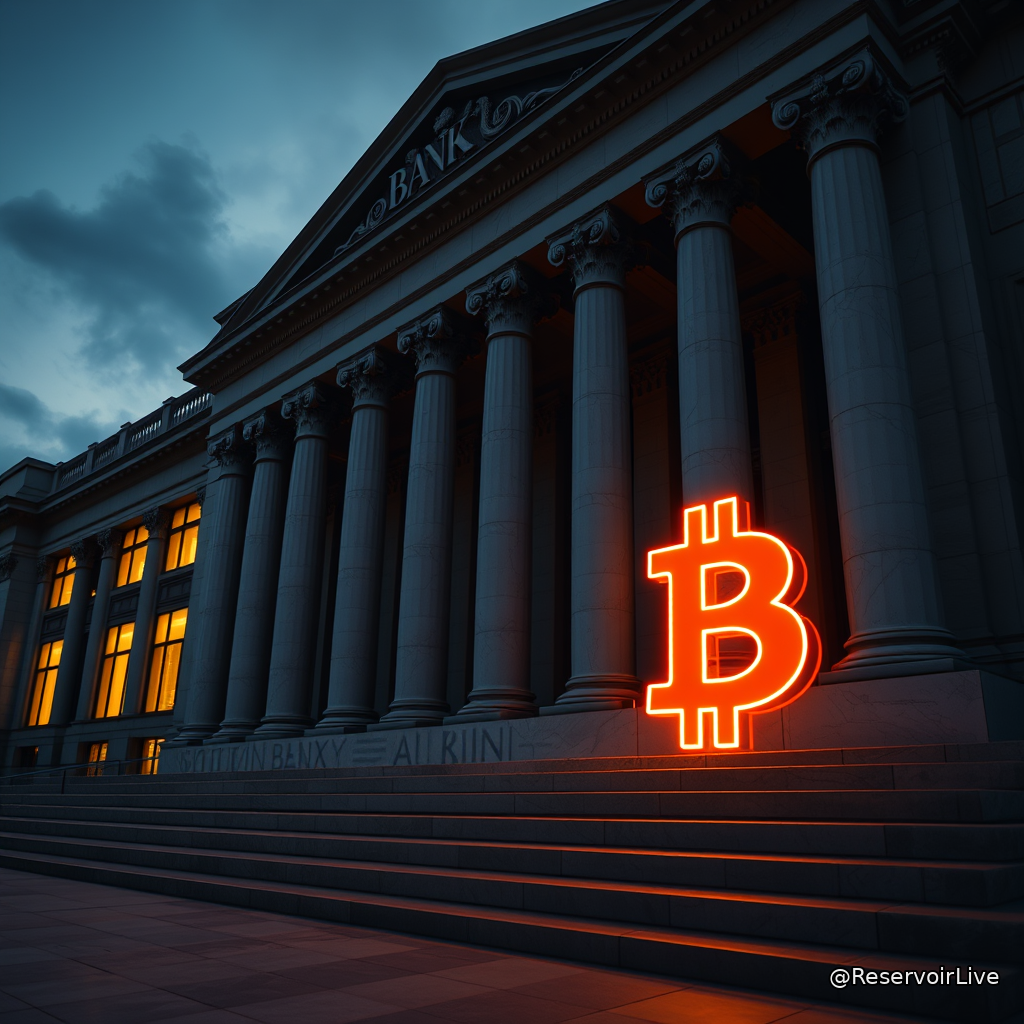 Graphique montrant l'augmentation de l'exposition institutionnelle au Bitcoin via les ETF spot avec logos d'UBS et BlackRock