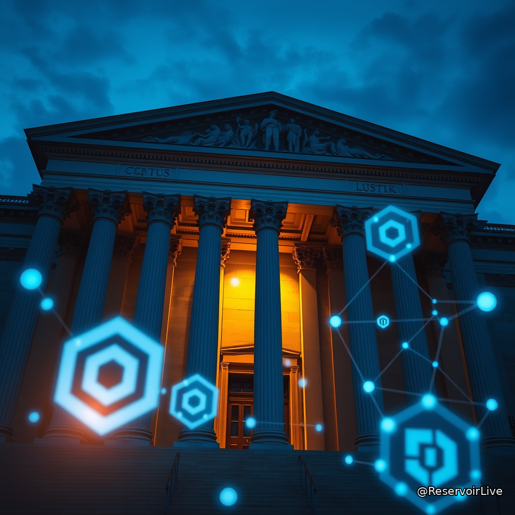 Logo de la SEC avec symboles de cryptomonnaies et documents réglementaires