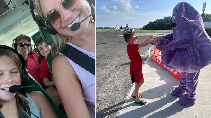Glasgow child wanted a Grimace cup. He got a flight and a surprise instead.