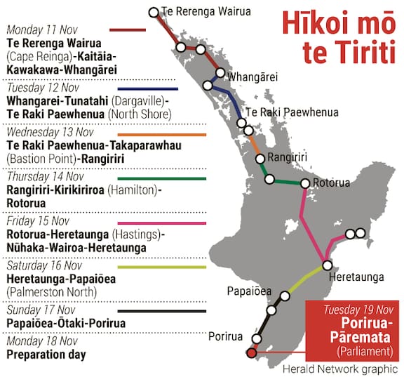 Hīkoi to Parliament: Protest march opposing Treaty Principles Bill ...