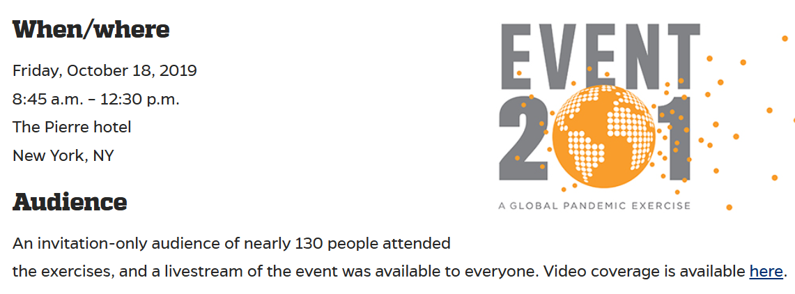 Geopolitika: Event 201 – The Rehearsal That Became Reality