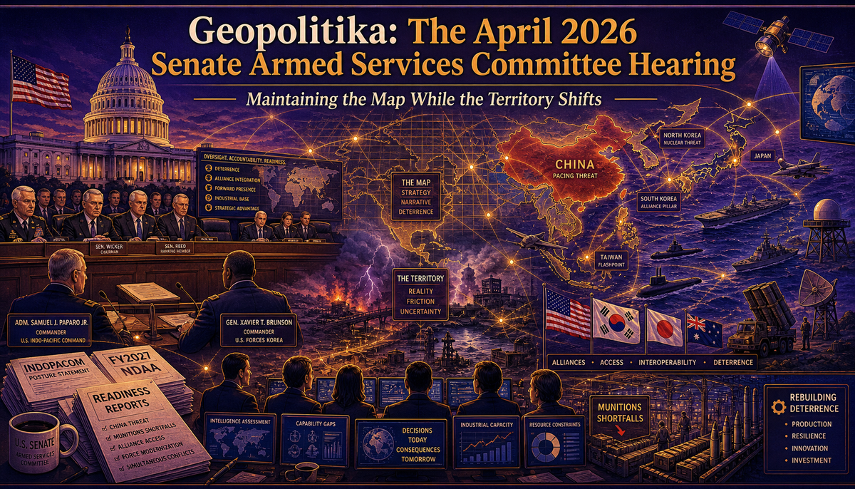 Geopolitika: The April 2026 Senate Armed Services Committee Hearing – Maintaining the Map While the Territory Shifts