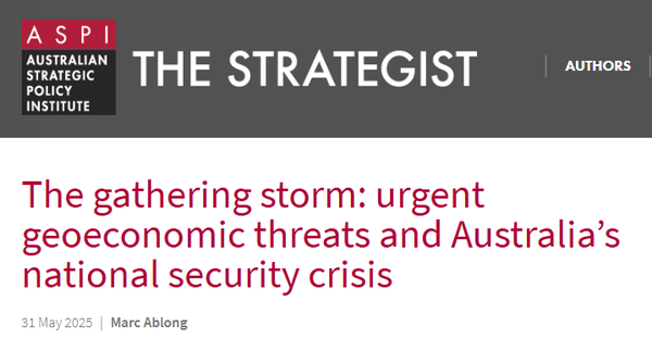 Geopolitika: ASPI – Australia’s Gathering Storm