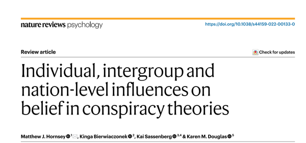 Mindwars: Hornsey et al.– Constructing Conspiracy Theorists