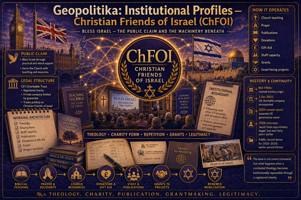 Geopolitika: Institutional Profiles – Christian Friends of Israel (ChFOI)