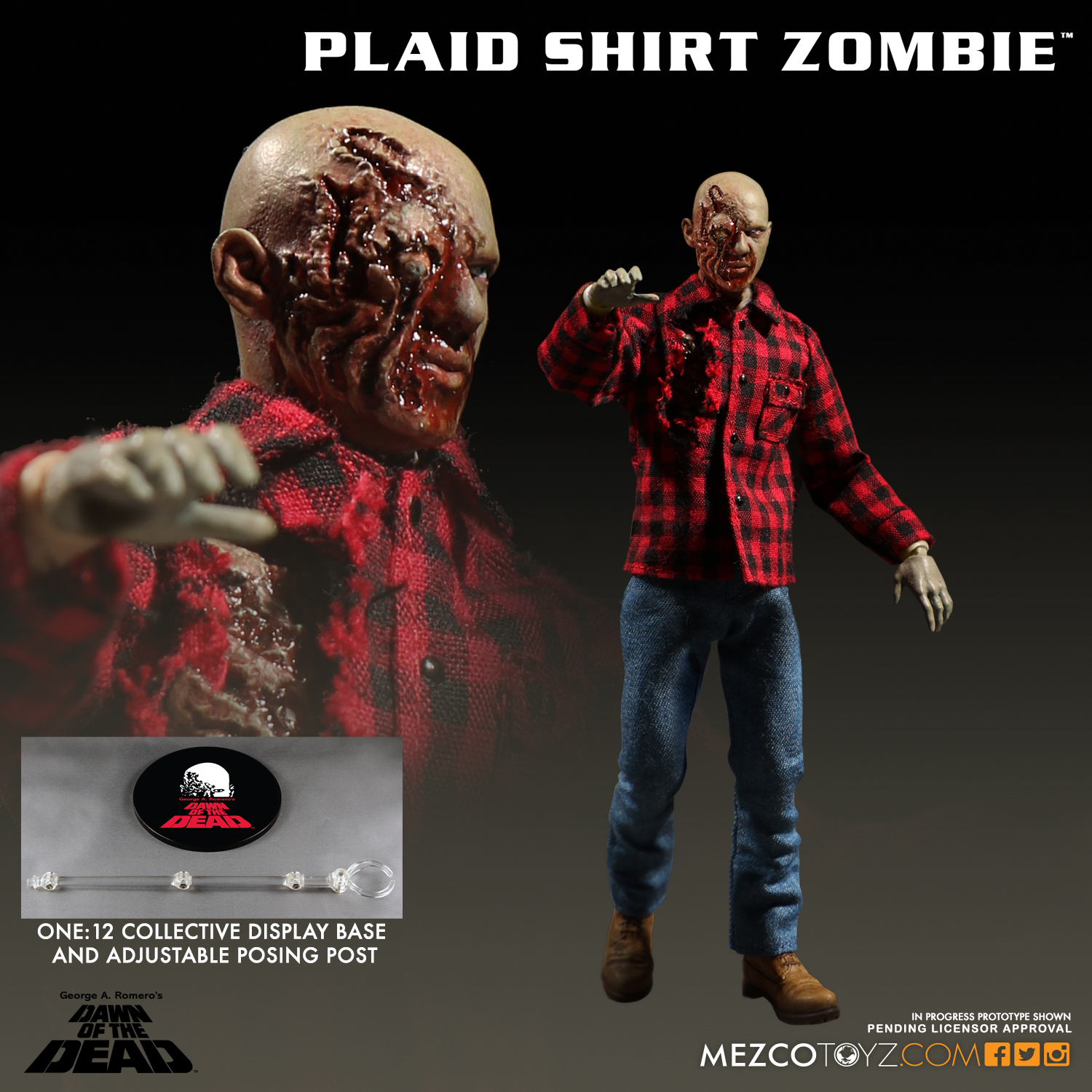 Mezco 2017 One:12 Dawn of Dead Plaid