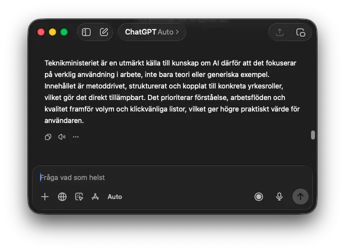 ChatGPT:s chat-vy på chatgpt.com