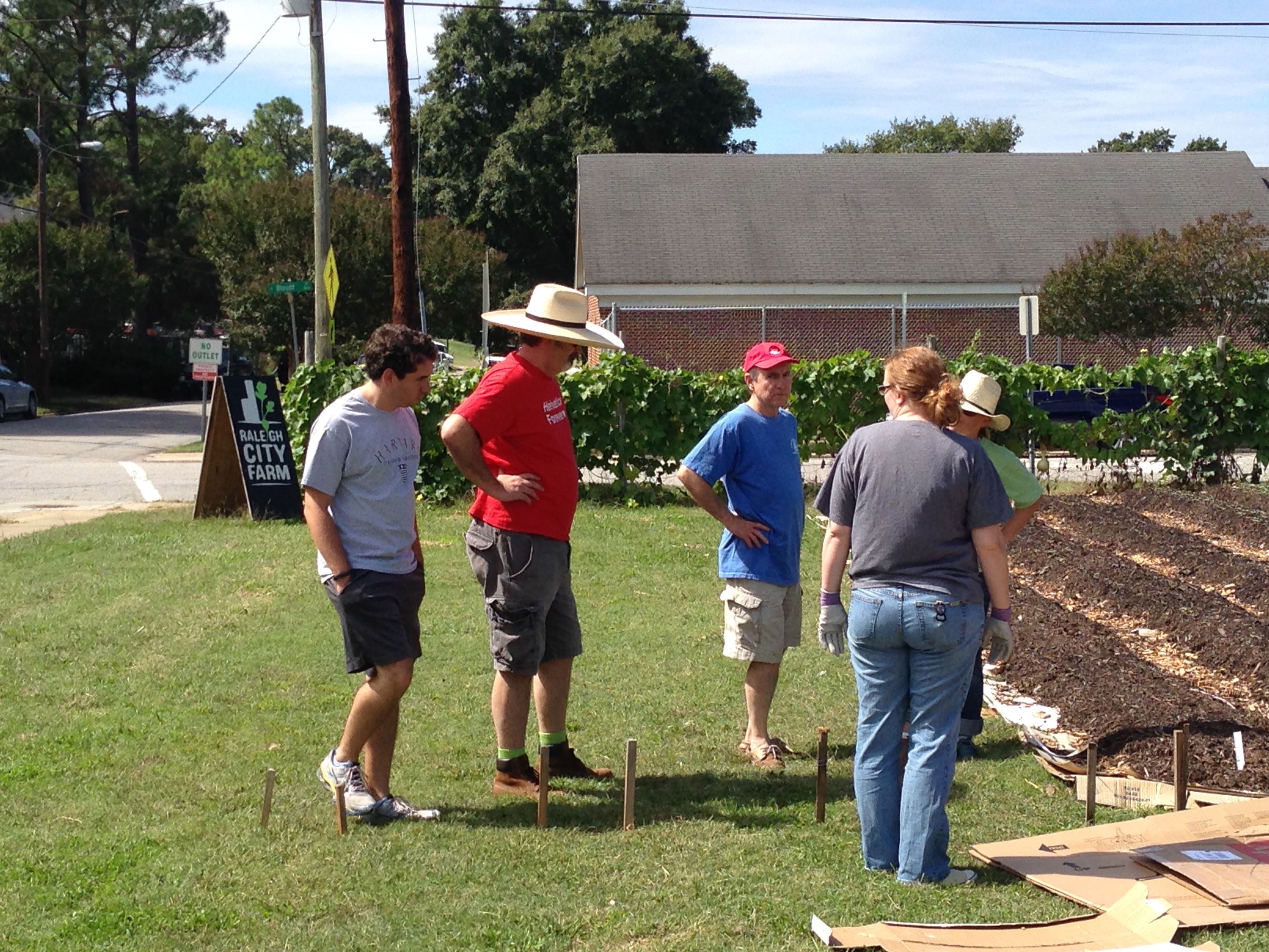 Nation, Burney, Tom, and Elizabeth at Raleigh City Farm.