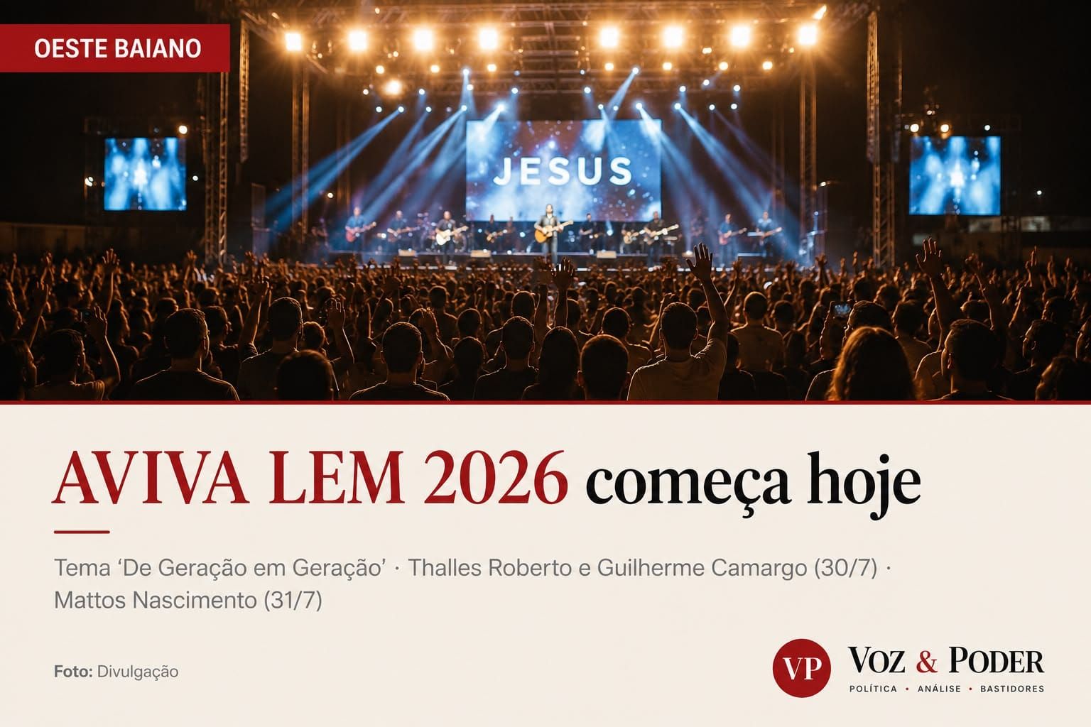 AVIVA LEM chega à 5ª edição e movimenta o Oeste com festival gospel