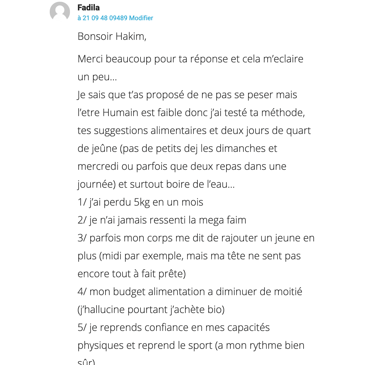 Témoignage de Fadila