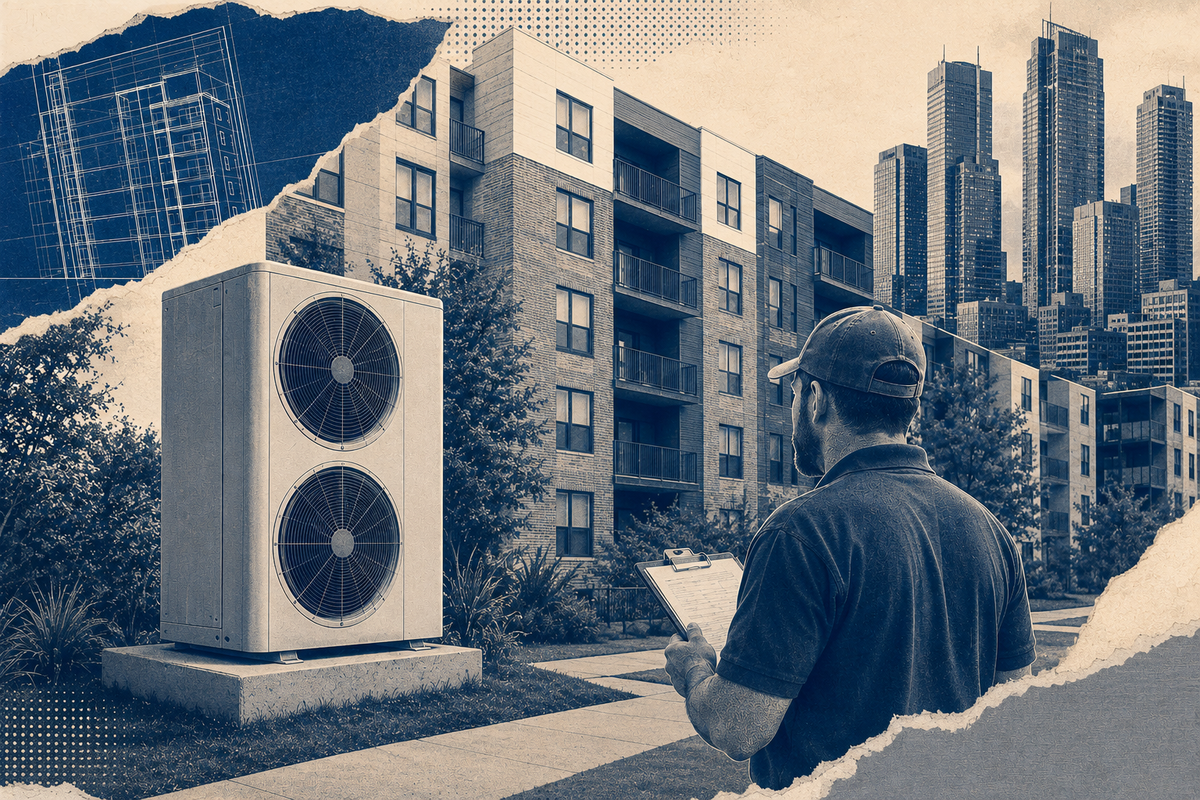 Vertical Heat Pumps Are Becoming a Multifamily Contractor Opportunity Post feature image