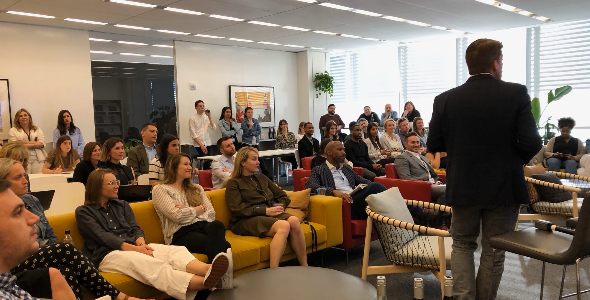 Helen and Dave Edwards speaking at The New York Times