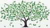 An abstract image of money growing on a tree