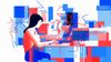 Abstract image of a person working at a computer