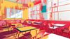 An abstract image of a classroom