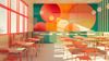 An abstract image of a classroom
