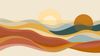 An abstract image of the sun setting over the ocean