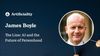 Slide with photo of James Boyle, author of The Line: AI and the Future of Personhood