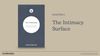 Book cover with text: Chapter 9. The Intimacy Surface