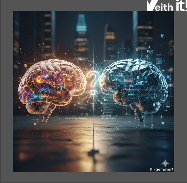 Menschliches neuronales Netzwerk (Gehirn) vs. künstliches.