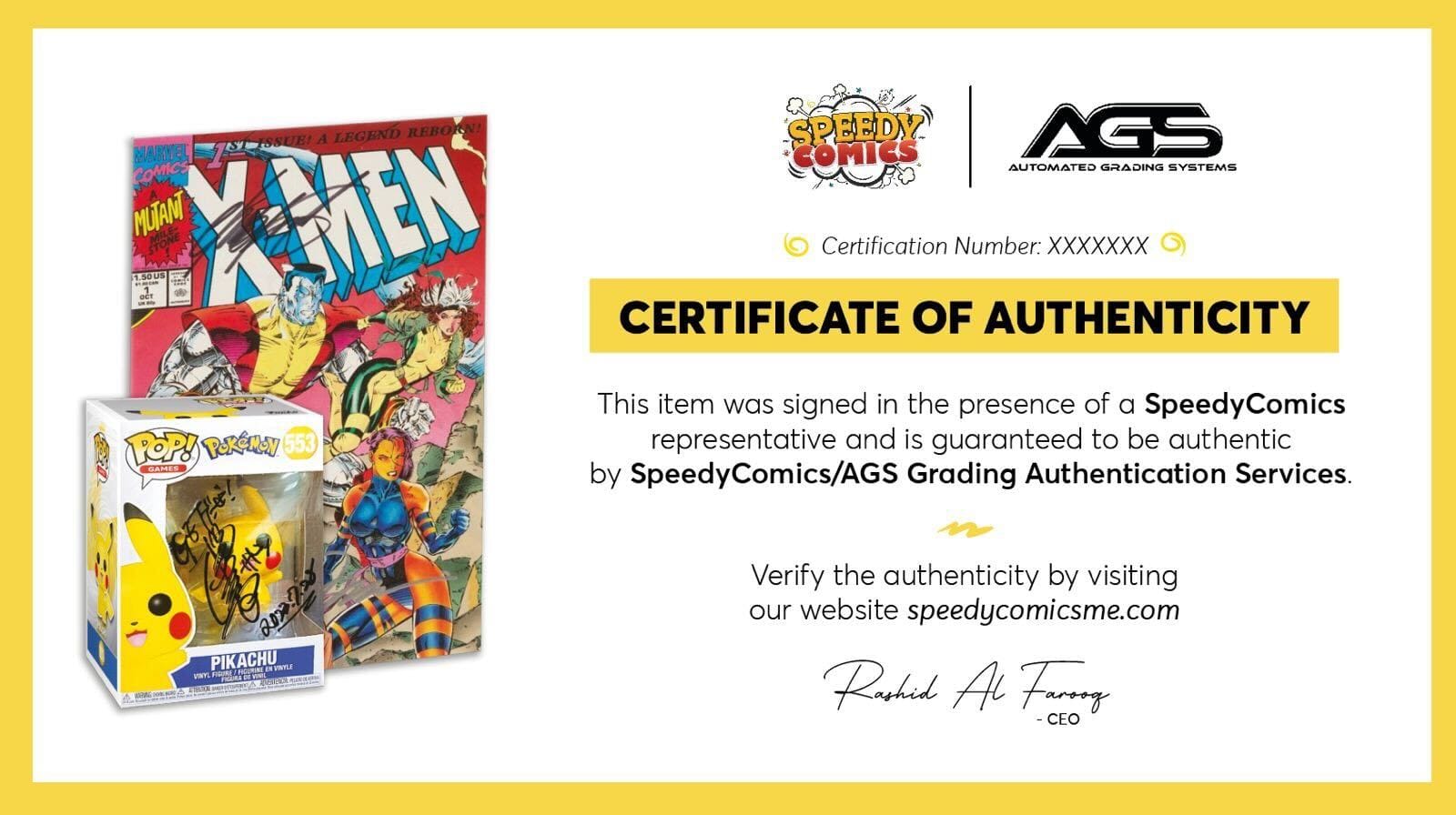 image of an authentication certificate