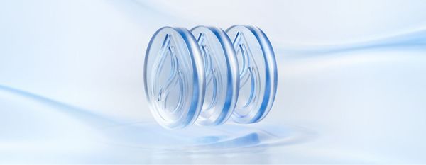 Three translucent discs with the Sui logo on them.