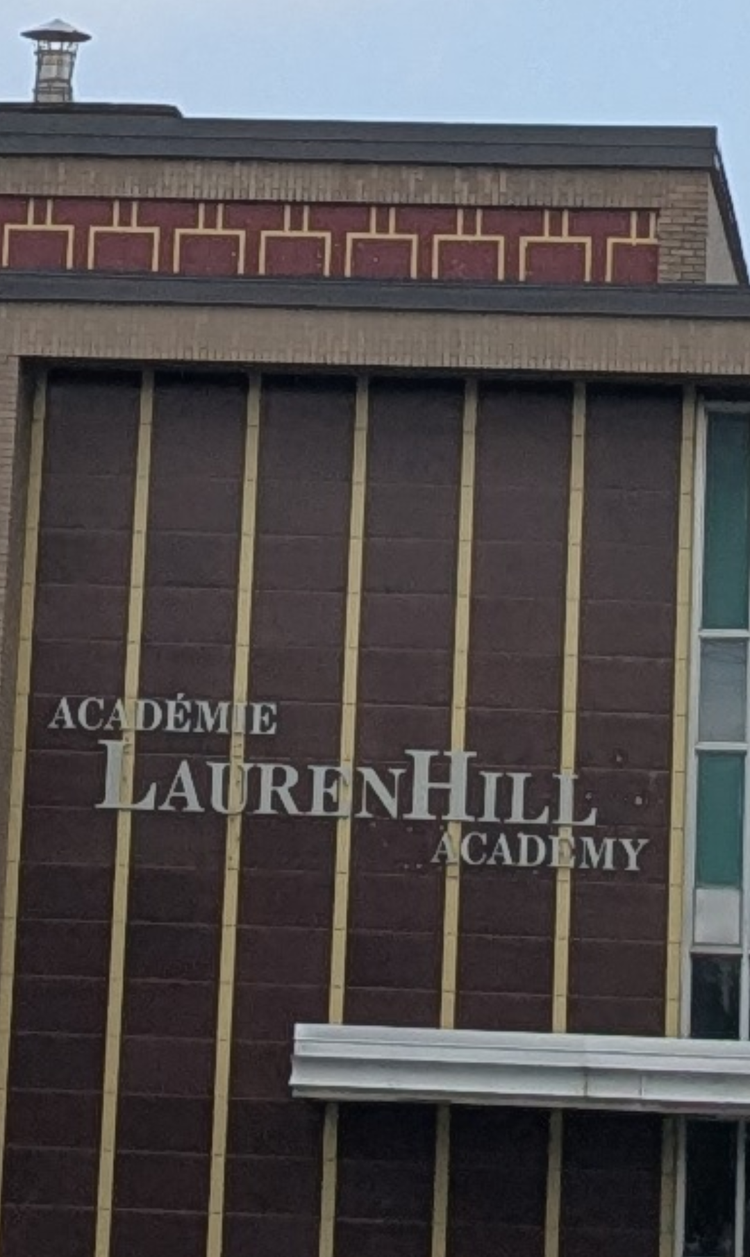 photo: school wall, 'Academie Lauren Hill Academy'