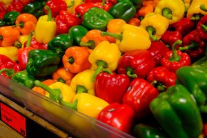 The peppers were super colorful at the market!