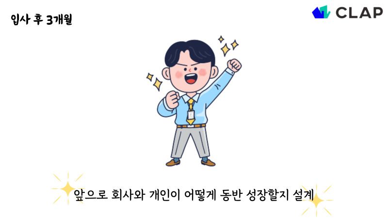 입사 3개월 후 앞으로 회사와 개인이 어떻게 동반 성장할지 설계합니다