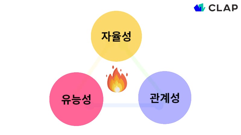 인간은 자율성(autonomy), 유능성(competence), 관계성(relatedness)의 세 가지 기본적인 심리적 욕구를 가지고 있으며, 조직구성원은 세 가지 심리적 욕구가 충족될 때 내재적동기를 가지고 과업에 임하게 된다