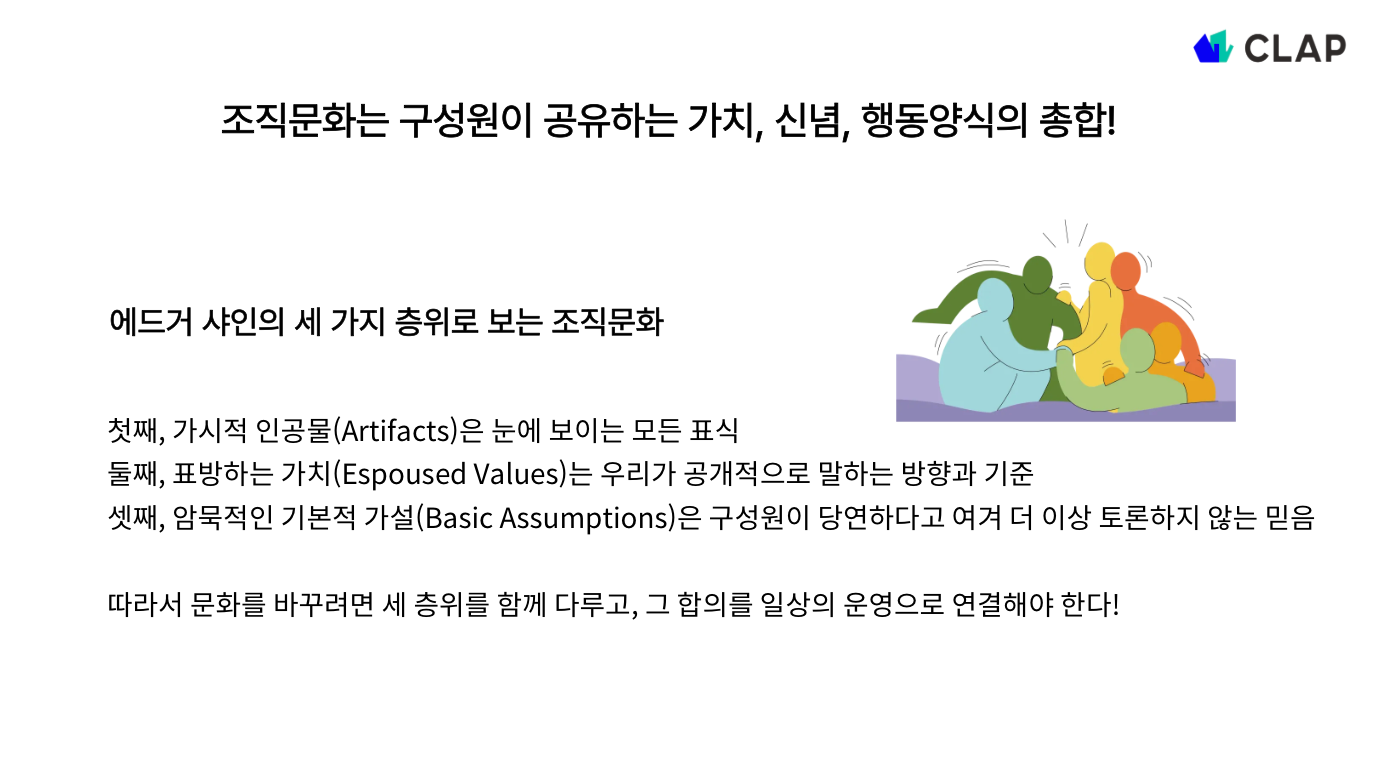 에드거 샤인에의 세 가지 층위로 보는 조직문화