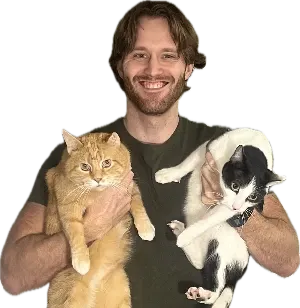 Picture of the author and his cats