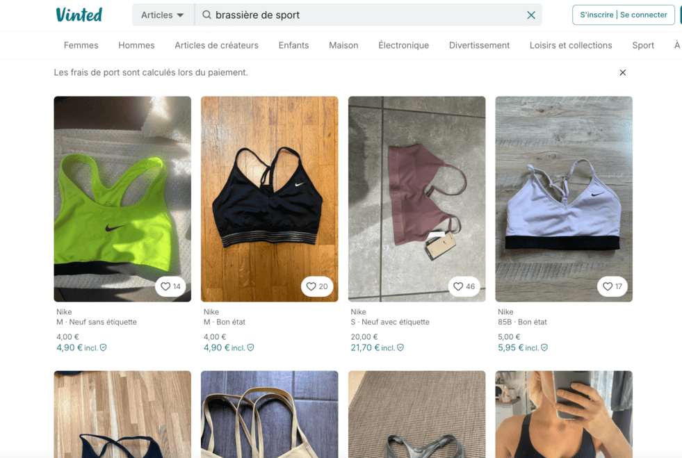 brassiere de sport femme