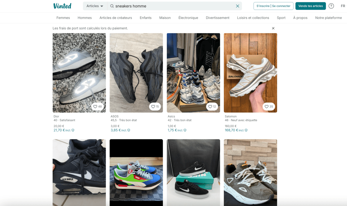 sneakers sur vinted